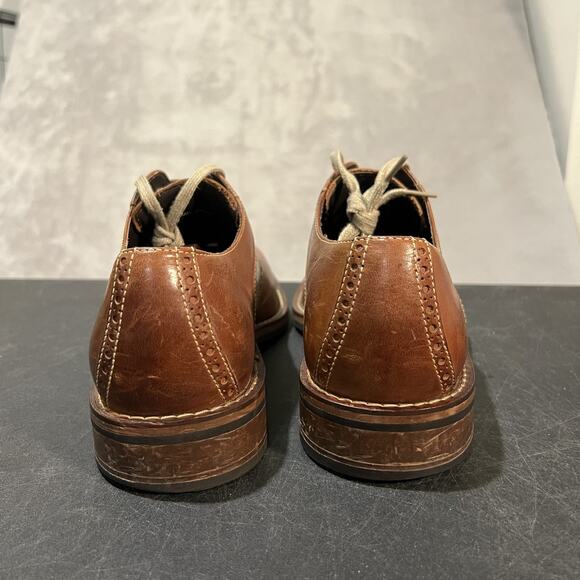 Cole Haan Drake Shoes Mens 8 Medium Brown Leather Oxford Brogue Dress Lace Up - Picture 5 of 11